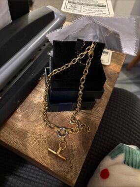 Crystal Accent Gold-Tone Women’s Necklace - Designer Style
